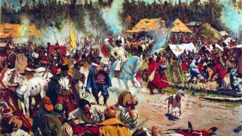 The painting "In Times of Trouble" by Sergei Ivanov
