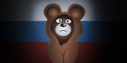 Russia. Sad bear.