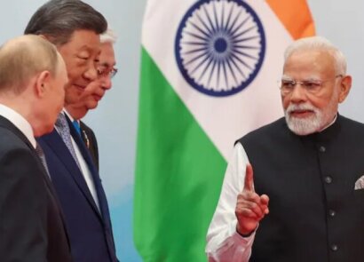 Vladimir Putin, Narendra Modi, Kassym Tokayev and Xi Jinping