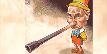 Vladimir Putin - Pinocchio, caricature