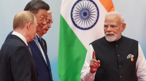 Vladimir Putin, Narendra Modi, Kassym Tokayev and Xi Jinping