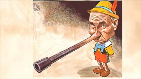Vladimir Putin - Pinocchio, caricature