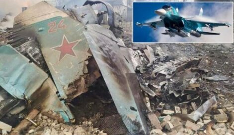Wreckage of a Russian Su-35 destroyed in Ukraine