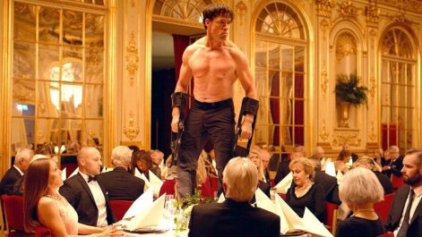 A still from the film "The Square" by Swedish director Ruben Östlund, who was awarded the Palme d'Or