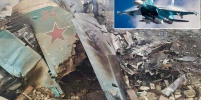 Wreckage of a Russian Su-35 destroyed in Ukraine